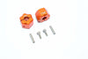 Thunder Tiger Kaiser XS Aluminum Wheel Hex (12mm X 10mm) - 2Pcs Set Orange