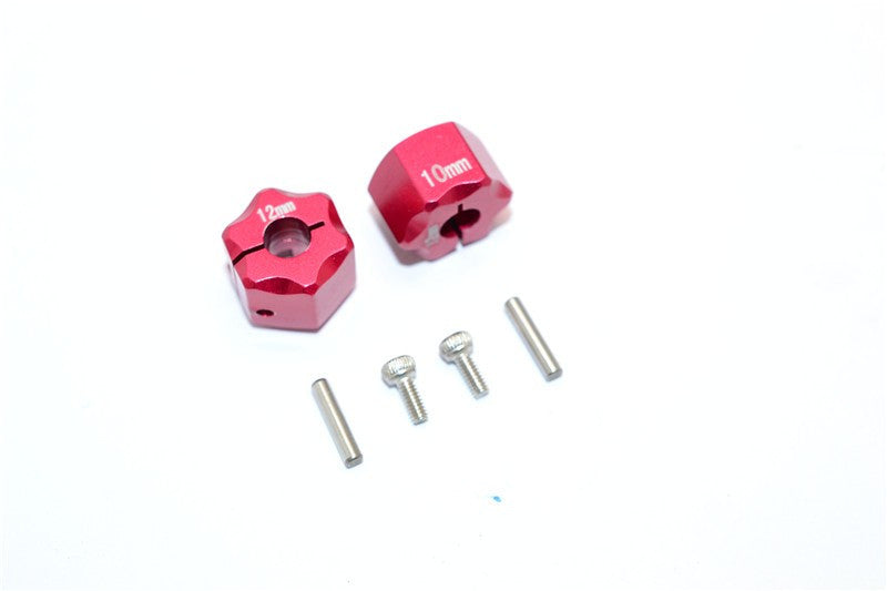 Thunder Tiger Kaiser XS Aluminum Wheel Hex (12mm X 10mm) - 2Pcs Set Red