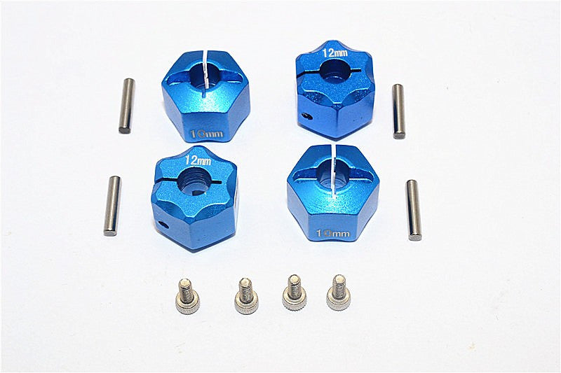 Thunder Tiger Kaiser XS Aluminum Wheel Hex (12mm X 10mm) - 4Pcs Set Blue