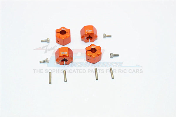 Thunder Tiger Kaiser XS Aluminum Wheel Hex (12mm X 10mm) - 4Pcs Set Orange