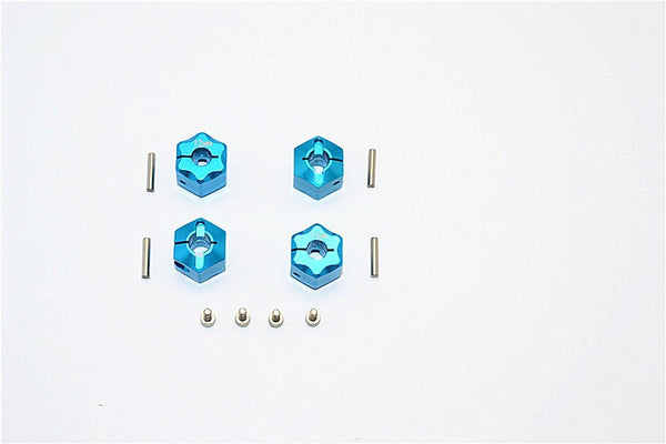 Thunder Tiger Kaiser XS Aluminum Wheel Hex (12mm X 10mm) - 4Pcs Set Sky Blue