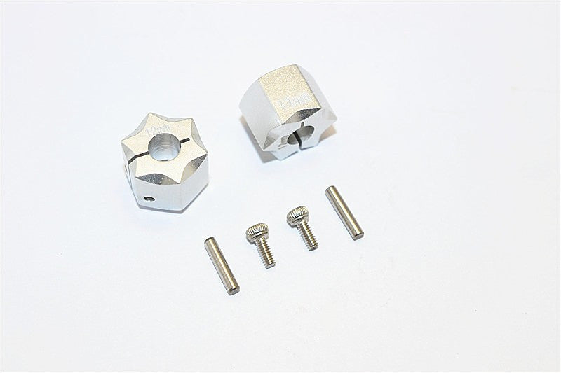 Thunder Tiger Kaiser XS Aluminum Wheel Hex (12mm X 11mm) - 2Pcs Set Silver