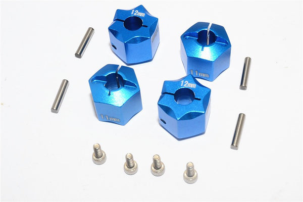 Thunder Tiger Kaiser XS Aluminum Wheel Hex (12mm X 11mm) - 4Pcs Set Blue