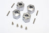 Thunder Tiger Kaiser XS Aluminum Wheel Hex (12mm X 11mm) - 4Pcs Set Gray Silver