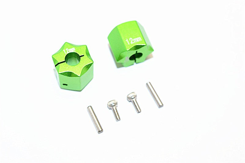 Thunder Tiger Kaiser XS Aluminum Wheel Hex (12mm X 12mm) - 2Pcs Set Green