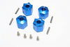 Thunder Tiger Kaiser XS Aluminum Wheel Hex (12mm X 12mm) - 4Pcs Set Blue
