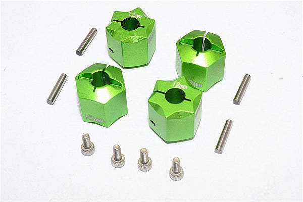 Thunder Tiger Kaiser XS Aluminum Wheel Hex (12mm X 12mm) - 4Pcs Set Green