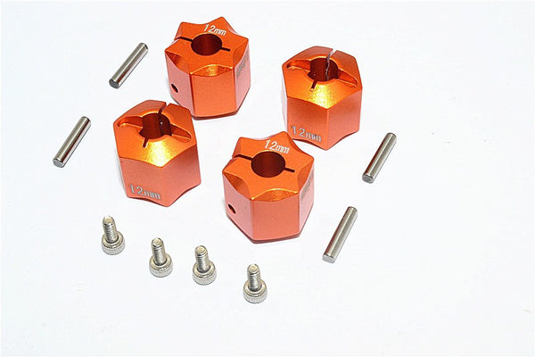 Thunder Tiger Kaiser XS Aluminum Wheel Hex (12mm X 12mm) - 4Pcs Set Orange