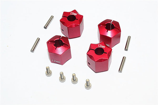 Thunder Tiger Kaiser XS Aluminum Wheel Hex (12mm X 12mm) - 4Pcs Set Red