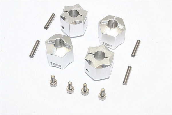 Thunder Tiger Kaiser XS Aluminum Wheel Hex (12mm X 12mm) - 4Pcs Set Silver