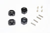 Thunder Tiger Kaiser XS Aluminum Wheel Hex (12mm X 8mm) - 4Pcs Set Black