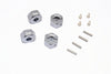 Thunder Tiger Kaiser XS Aluminum Wheel Hex (12mm X 8mm) - 4Pcs Set Gray Silver