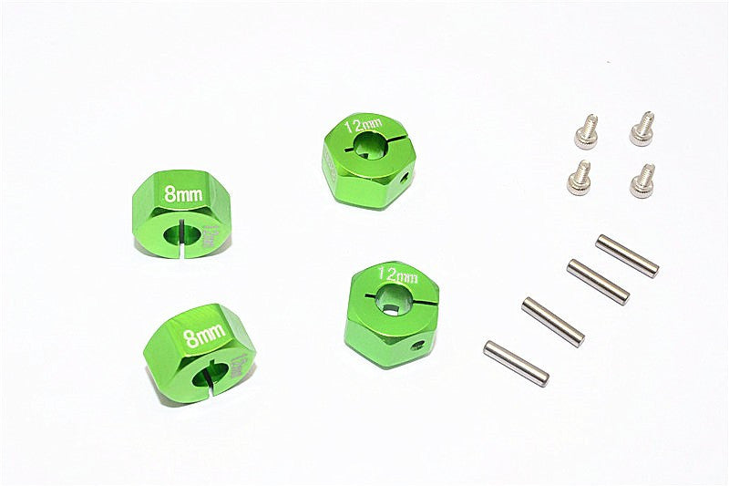 Thunder Tiger Kaiser XS Aluminum Wheel Hex (12mm X 8mm) - 4Pcs Set Green