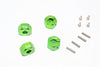 Thunder Tiger Kaiser XS Aluminum Wheel Hex (12mm X 8mm) - 4Pcs Set Green