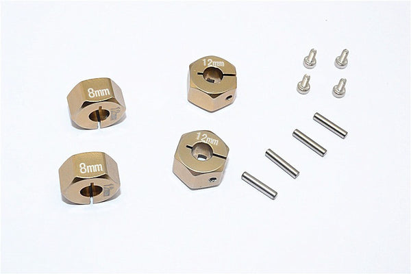 Thunder Tiger Kaiser XS Aluminum Wheel Hex (12mm X 8mm) - 4Pcs Set Titanium