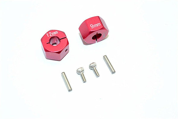 Thunder Tiger Kaiser XS Aluminum Wheel Hex (12mm X 9mm) - 2Pcs Set Red