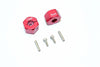 Thunder Tiger Kaiser XS Aluminum Wheel Hex (12mm X 9mm) - 2Pcs Set Red