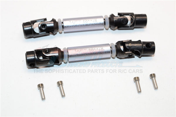 Thunder Tiger Kaiser XS Steel+Aluminum Front & Rear Main Drive Shaft (68mm-78mm) - 2Pcs Set Gray Silver