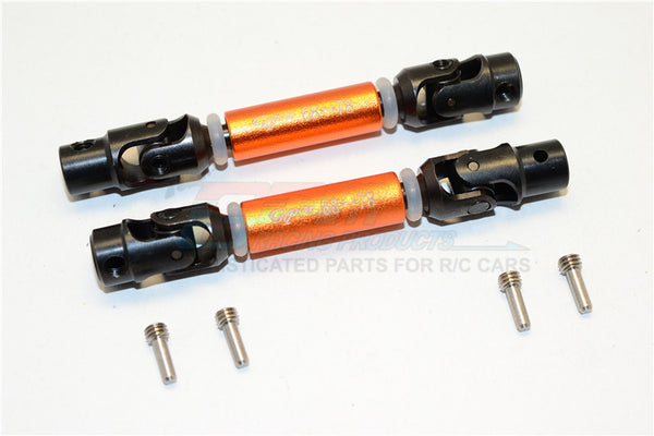 Thunder Tiger Kaiser XS Steel+Aluminum Front & Rear Main Drive Shaft (68mm-78mm) - 2Pcs Set Orange