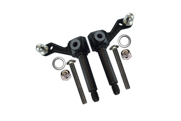 Tamiya Lunch Box Aluminum Front Knuckle Arm - 1Pr Set Black