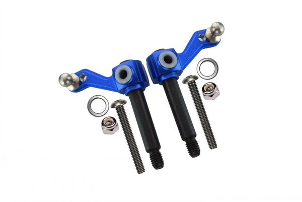 Tamiya Lunch Box Aluminum Front Knuckle Arm - 1Pr Set Blue