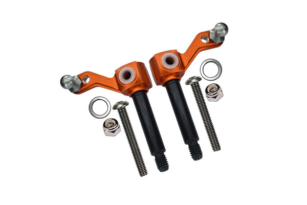 Tamiya Lunch Box Aluminum Front Knuckle Arm - 1Pr Set Orange