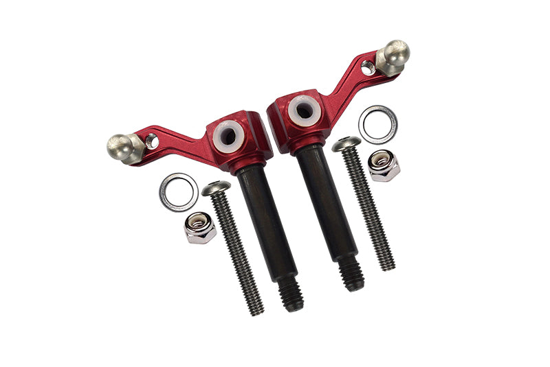 Tamiya Lunch Box Aluminum Front Knuckle Arm - 1Pr Set Red