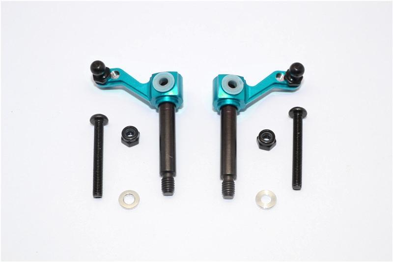 Tamiya Lunch Box Aluminum Front Knuckle Arm - 1Pr Set Sky Blue