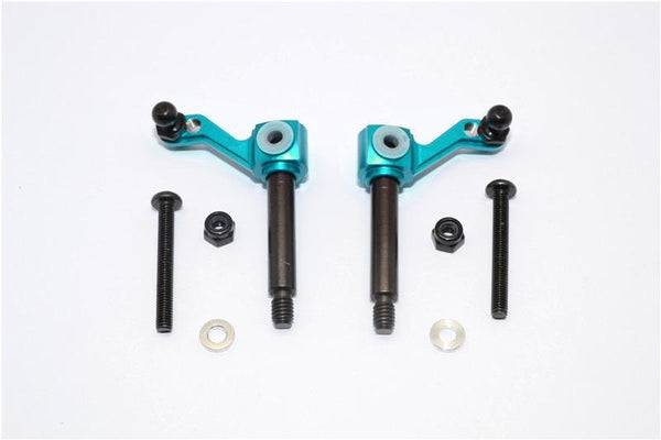 Tamiya Lunch Box Aluminum Front Knuckle Arm - 1Pr Set Sky Blue