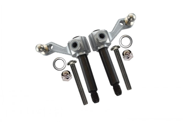 Tamiya Lunch Box Aluminum Front Knuckle Arm - 1Pr Set Silver