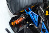 Tamiya Lunch Box Aluminum Front Adjustable Spring Damper (70mm) & Protector Mount - 1Pr Set Blue