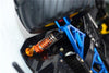 Tamiya Lunch Box Aluminum Front Adjustable Spring Damper (70mm) & Protector Mount - 1Pr Set Blue