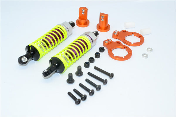 Tamiya Lunch Box Aluminum Rear Adjustable Spring Damper (75mm) &amp; Protector Mount - 1Pr Set Purple