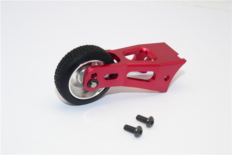 Tamiya Lunch Box Aluminum Rear Wheelie Bar - 1 Set Red