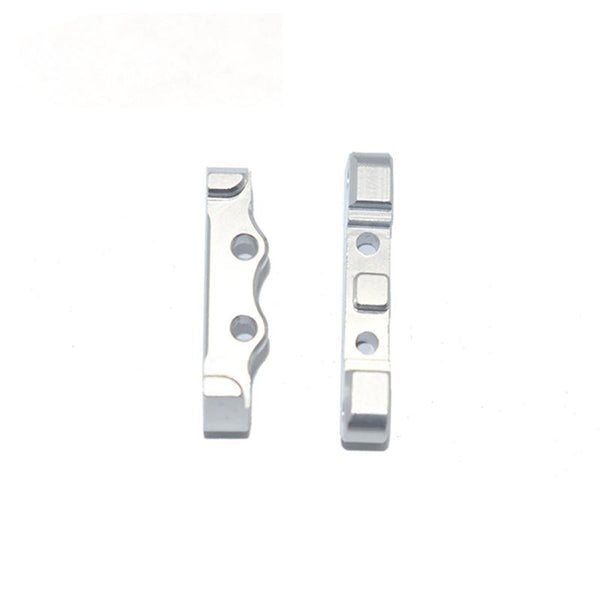 Losi 1/18 Mini-T 2.0 2WD Stadium Truck Aluminum Rear Lower Suspension Arm Mount - 2Pc Set Silver