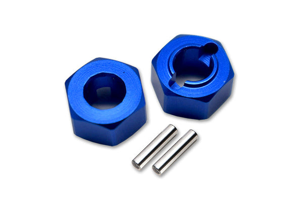 Losi 1/18 Mini-T 2.0 2WD Stadium Truck Aluminum Rear Wheel Hex Adapters 5mm Thick - 4Pc Set Blue