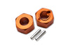 Losi 1/18 Mini-T 2.0 2WD Stadium Truck Aluminum Rear Wheel Hex Adapters 5mm Thick - 4Pc Set Orange