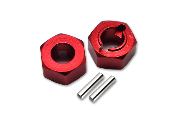 Losi 1/18 Mini-T 2.0 2WD Stadium Truck Aluminum Rear Wheel Hex Adapters 5mm Thick - 4Pc Set Red