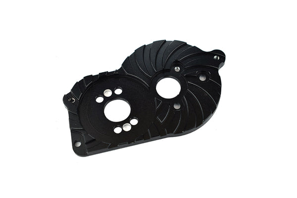 Losi 1/18 Mini-T 2.0 2WD Stadium Truck Aluminum Motor Mount Plate With Heat Sink Fins - 1Pc Set Black