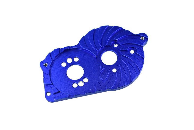 Losi 1/18 Mini-T 2.0 2WD Stadium Truck Aluminum Motor Mount Plate With Heat Sink Fins - 1Pc Set Blue