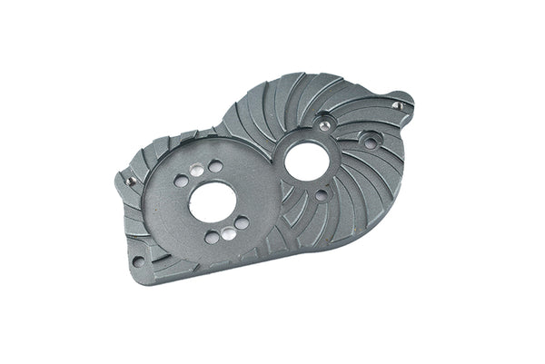 Losi 1/18 Mini-T 2.0 2WD Stadium Truck Aluminum Motor Mount Plate With Heat Sink Fins - 1Pc Set Gray Silver