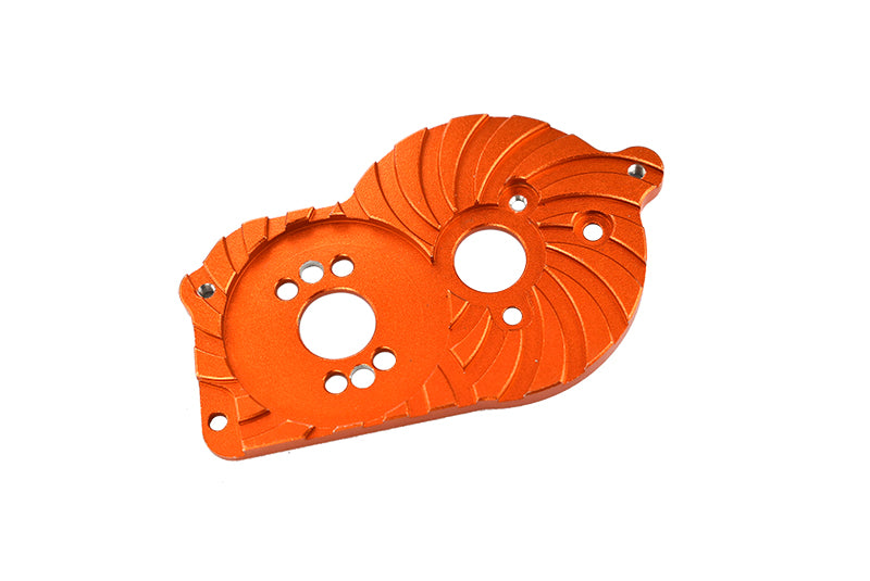 Losi 1/18 Mini-T 2.0 2WD Stadium Truck Aluminum Motor Mount Plate With Heat Sink Fins - 1Pc Set Orange