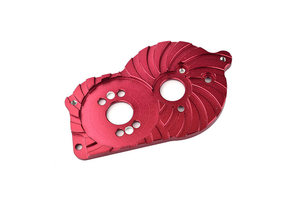 Losi 1/18 Mini-T 2.0 2WD Stadium Truck Aluminum Motor Mount Plate With Heat Sink Fins - 1Pc Set Red