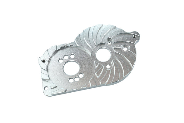 Losi 1/18 Mini-T 2.0 2WD Stadium Truck Aluminum Motor Mount Plate With Heat Sink Fins - 1Pc Set Silver