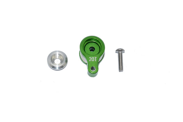 Losi 1/18 Mini-T 2.0 2WD Stadium Truck Aluminum 20T Servo Horn with Built-in Spring - 3Pc Set Green