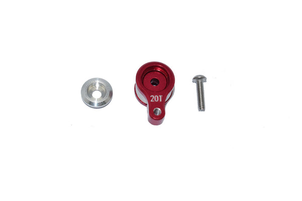 Losi 1/18 Mini-T 2.0 2WD Stadium Truck Aluminum 20T Servo Horn with Built-in Spring - 3Pc Set Red