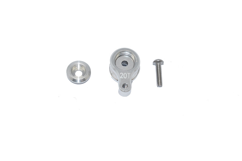 Losi 1/18 Mini-T 2.0 2WD Stadium Truck Aluminum 20T Servo Horn with Built-in Spring - 3Pc Set Silver