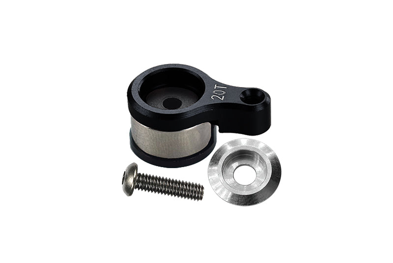 Aluminum 6061-T6 20T Servo Horn With Built-In Spring For Losi 1/18 Mini-T 2.0 2WD Stadium Truck Upgrades - Black