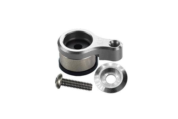 Aluminum 6061-T6 20T Servo Horn With Built-In Spring For Losi 1/18 Mini-T 2.0 2WD Stadium Truck Upgrades - Silver