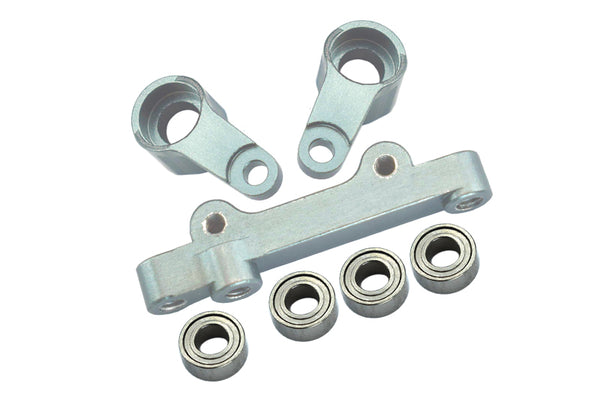 Losi 1/18 Mini-T 2.0 2WD Stadium Truck Aluminum Steering Assembly - 7Pc Set Silver